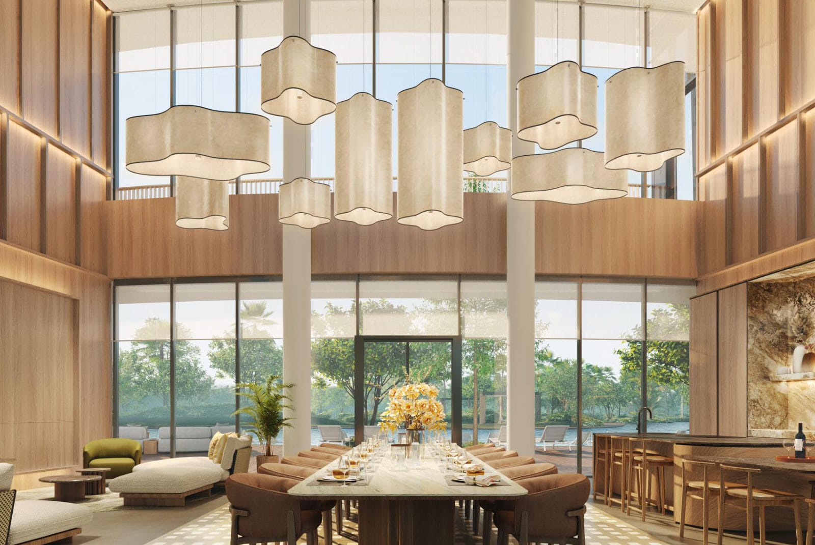 Grand Clubhouse, double-volume lounge and dining