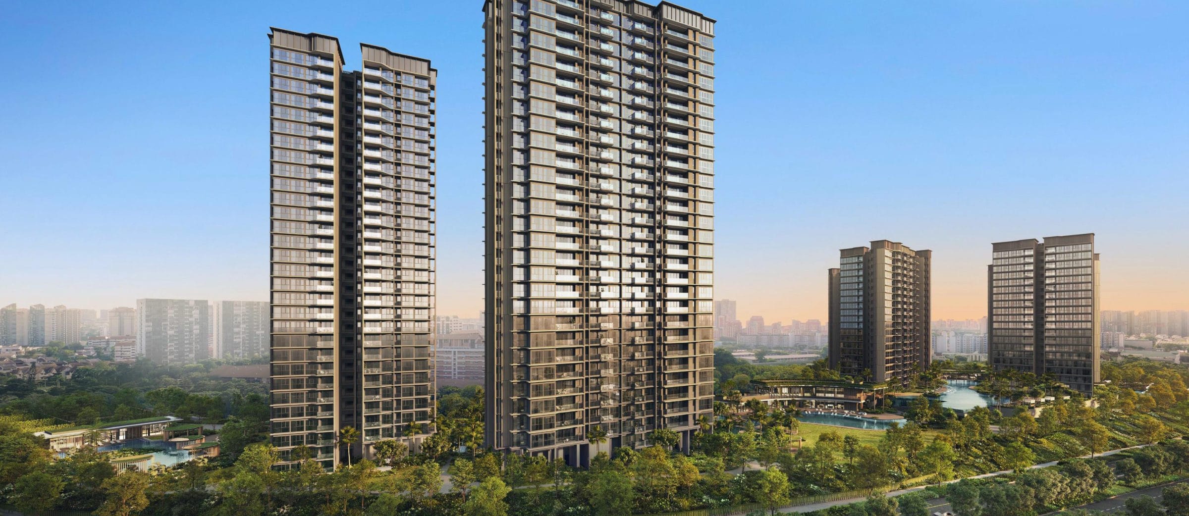 Six residential blocks across the 5-hectare site