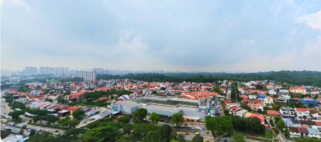 View towards Thomson Plaza and the landed estate, photographed at about the height of levels 15 to 18